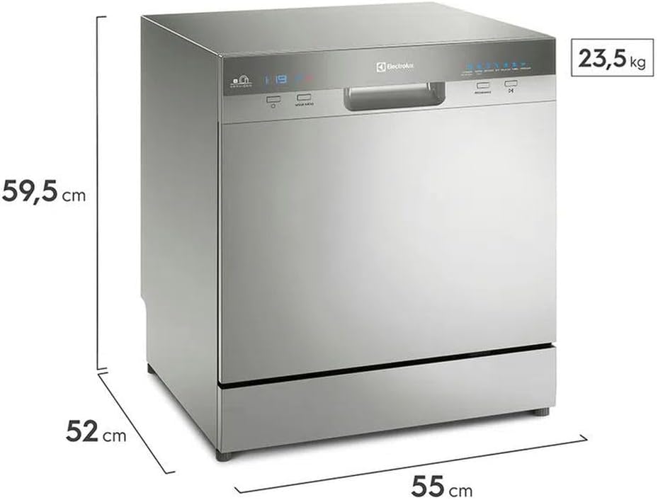 Lava louças eletrolux 8 serviços com suas dimensões e peso
